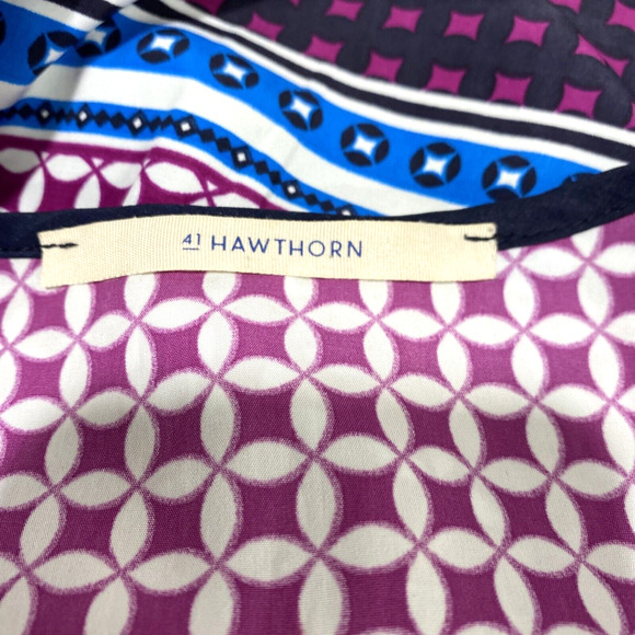41 Hawthorn Sleeveless Top Blouse Size M Multicolor Geometric Blue Pink Purple - Picture 6 of 7
